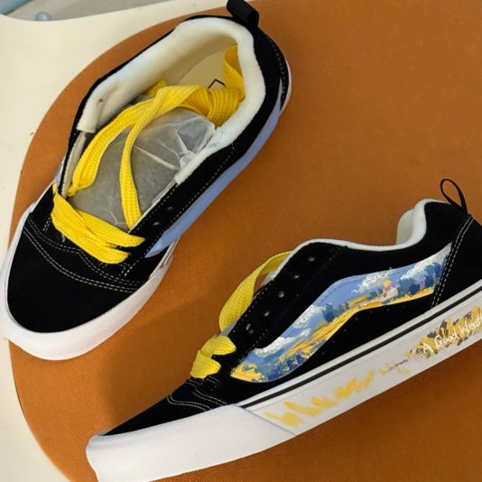 [ CUSTOM ] Knu Skool Artistic Pastel Black/Blue/Yellow